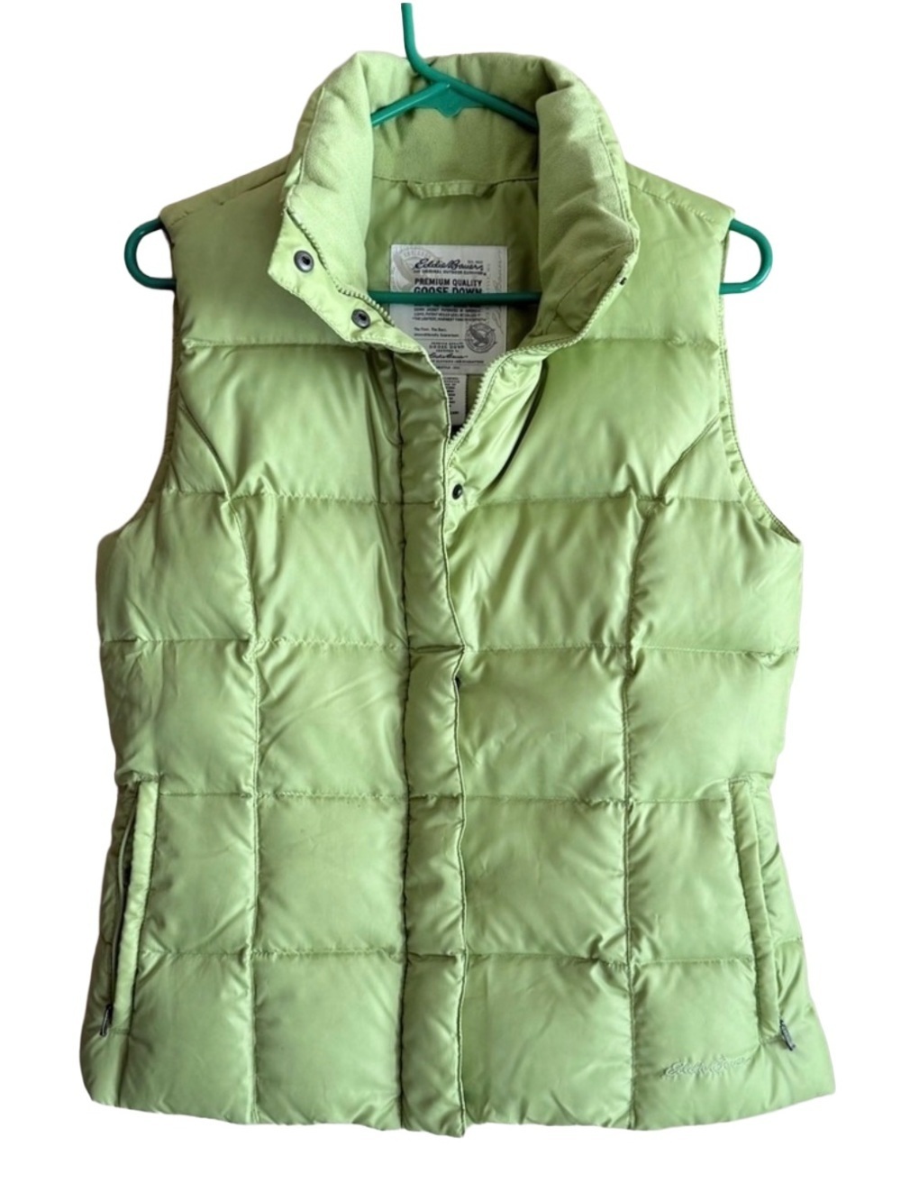 Eddie Bauer Down Vest Green Full Zip Women’s Sm